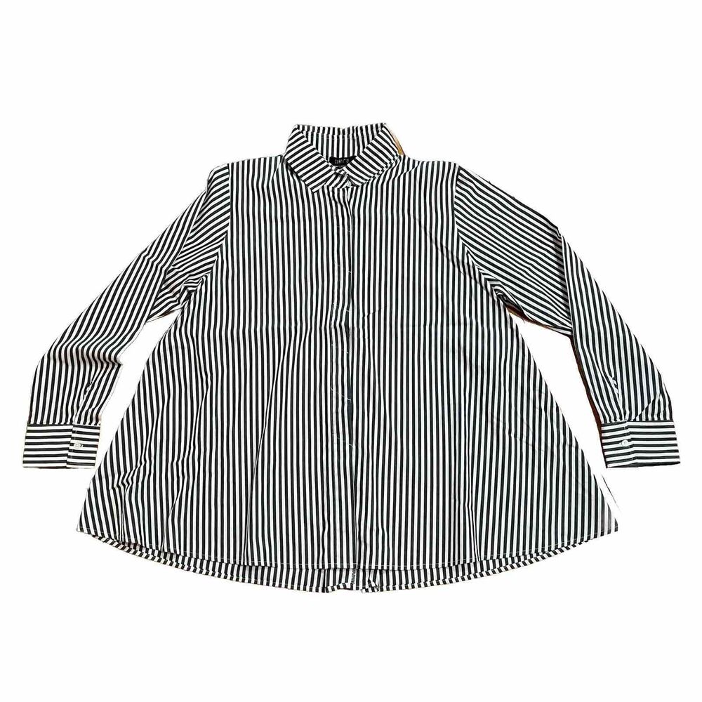 Comfy USA Tunic Top Blouse Women Size L Lagenlook Button Down Zipper Accent